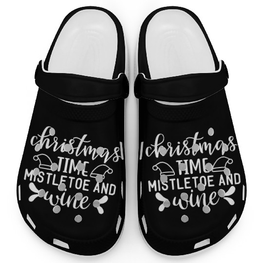 Christmas Design Christmas Time mistletoe and wine Clogs