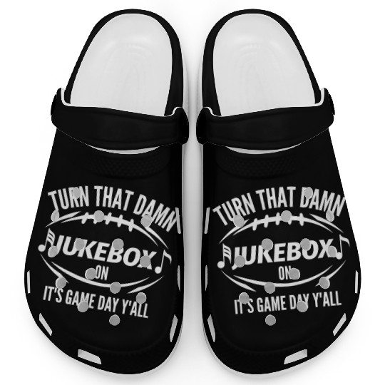 Turn That Damn Jukebox Football On Game Day Clogs