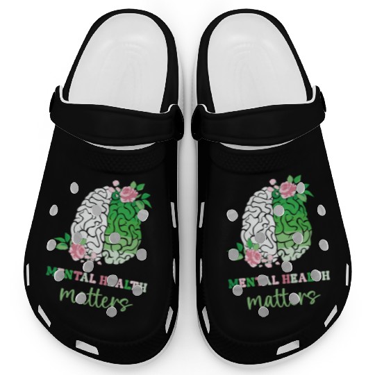 Green and Pink : Mental Health Matters Clogs