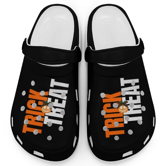 trick or treat Typography Saying Clogs