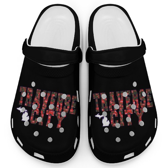 Traverse City Michigan Cherry Graphic T Clogs