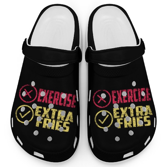 Exercise Extra Fries Chips Workout Gym Clogs