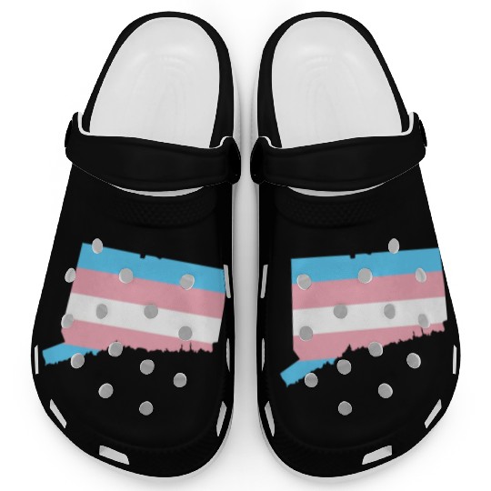 Trans Flag Connecticut LGBT Pride Support Clogs