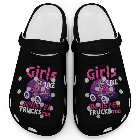 Girls Like Monster Trucks Grim Reaper Halloween Clogs