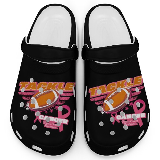 American Football Tackle Breast Cancer Awareness Clogs