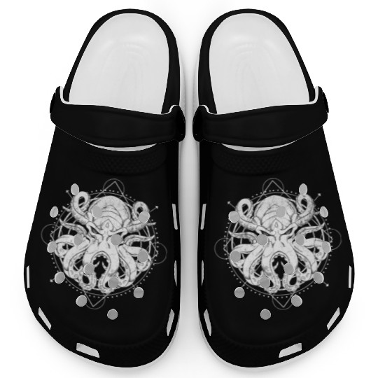 Animal Water Ocean Sea Retro Lover Octopus Vintage Clogs