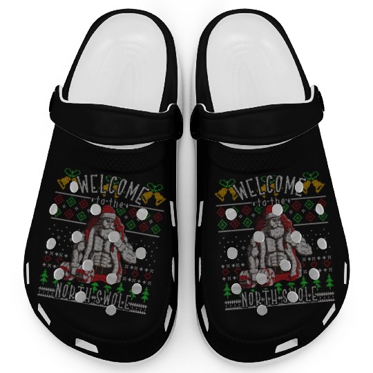 The North Swole Santa Claus Christmas Gym Funny Clogs