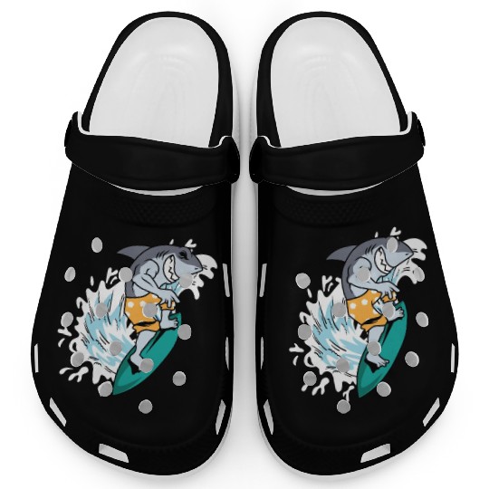 Surfing Shark Wind Surfer Gift Clogs