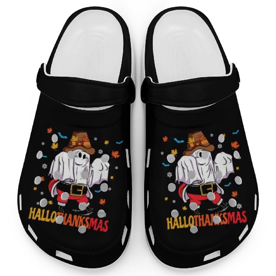 Happy Hallothanksmas Halloween Thanksgiving Santa Clogs