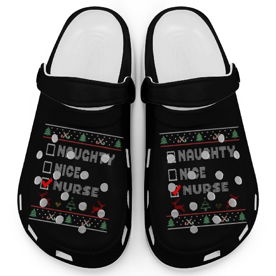 Naughty Nice Nurse, Matching Christmas Group Clogs