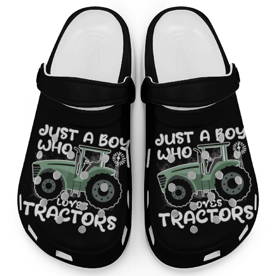 Just A Boy Who Loves Tractor Farm Tractor Lovers Clogs