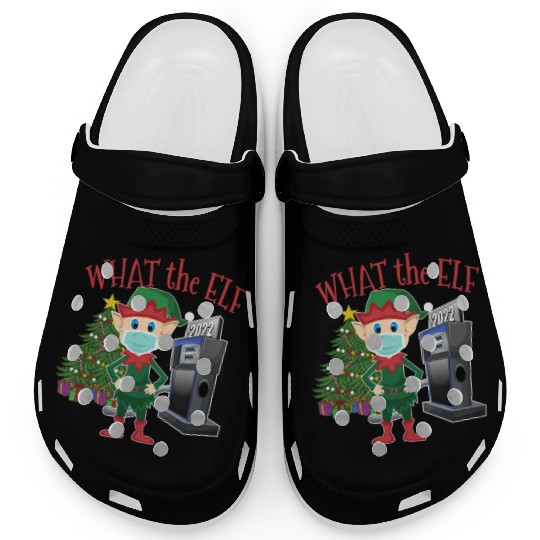 What the Elf - Elf with Mask and Gas Pump Clogs