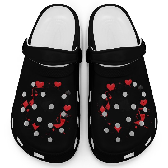 Ace of Spades Playing Card Clogs