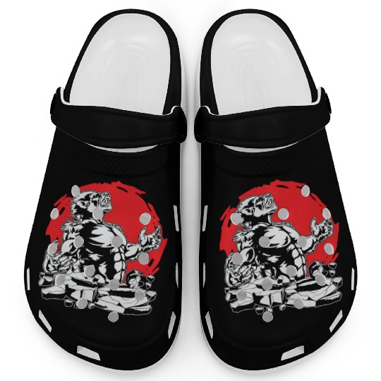 Halloween Monster Line Art Werewolf Horror Clogs