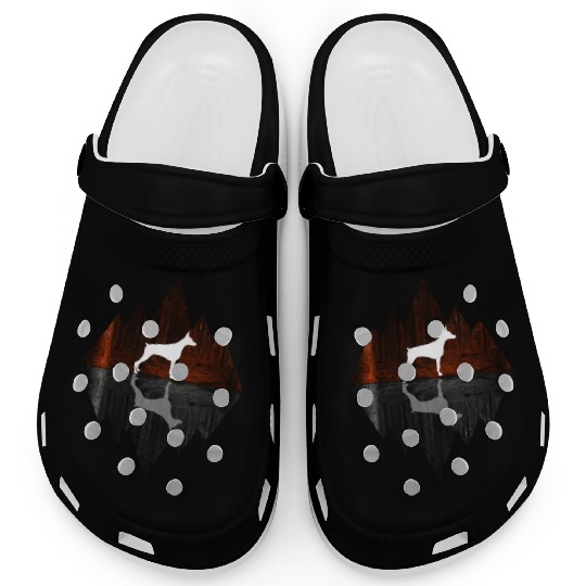 Doberman abstract - Geometry Dog Triangle Clogs