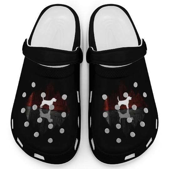 Beagle abstract - Geometry Dog Triangle Clogs