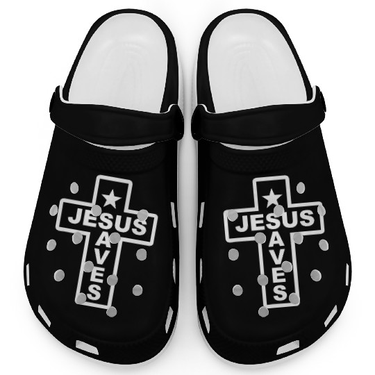 Jesus Saves Christian Faith Bible Cross Clogs