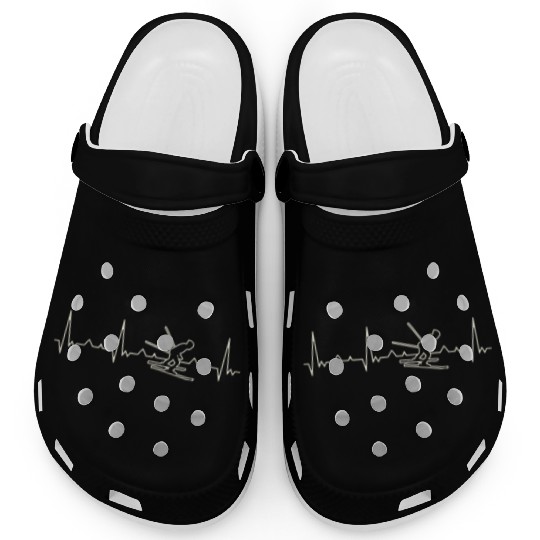 Cross Country Skiing. Heart. Love. EKG. Pulse. Clogs