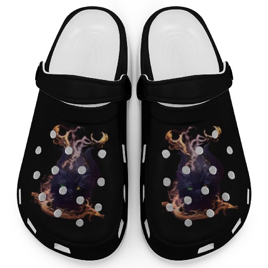 Demon Black Cat Clogs