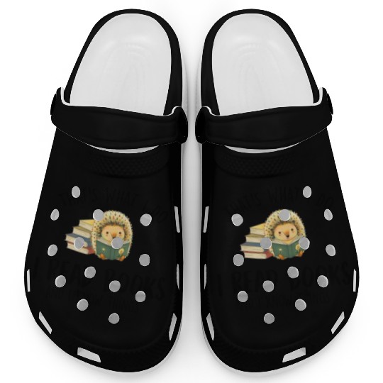 Hedgehog And Reading Lover Funny Birthday Clogs