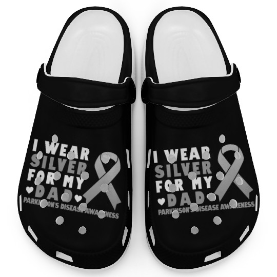 I Wear Silver For My Dad - Parkinsons Disease Clogs