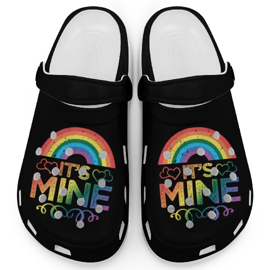 He's Mine LGBTQ+ Gay Rainbow Pride LGBT Love Clogs