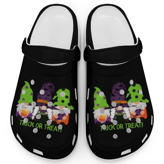 Green Trick or Treat Gnomes Clogs