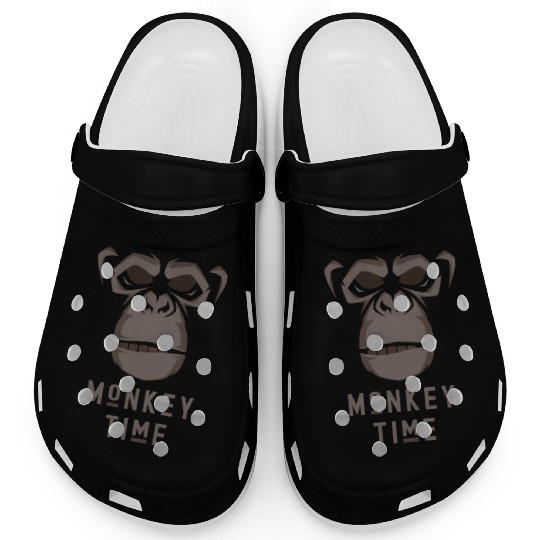 It's Monkey Time Cute Adorable Funny Monkey Face Clogs