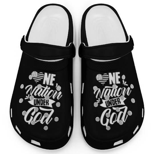 One Nation Under God America USA American US Clogs