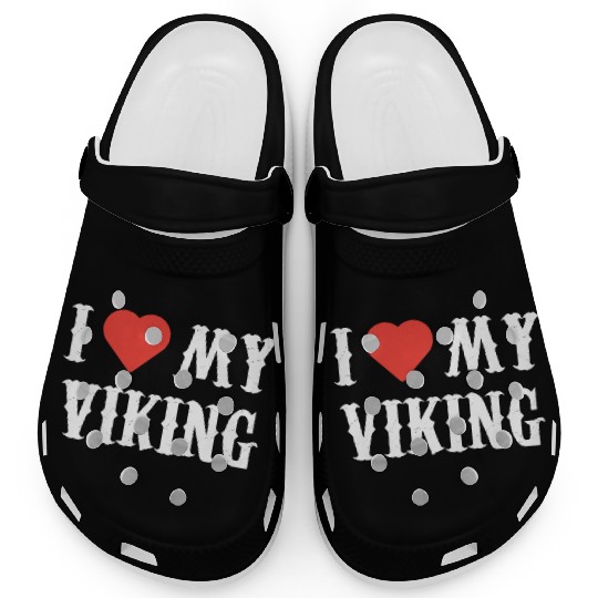 I Love My Viking Clothing Valentine Gift Her Women Clogs