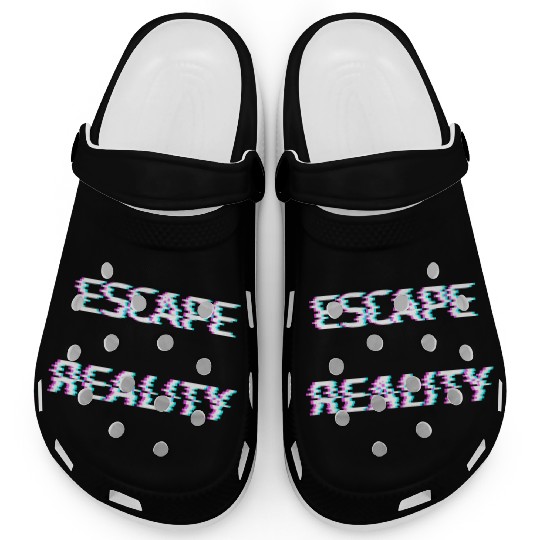 escape reality cyberpunk glitch Clogs