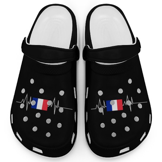 France Flag Heartbeat Clogs