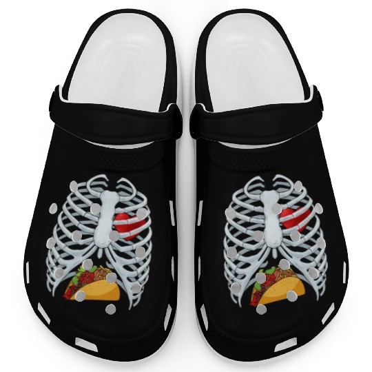 Funny Taco Skeleton Rib Cage Dad Halloween Costume Clogs