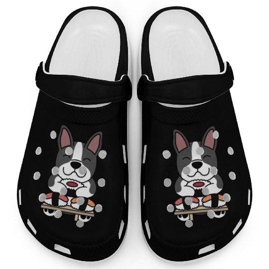 Sushi Lover Boston Terrier Clogs