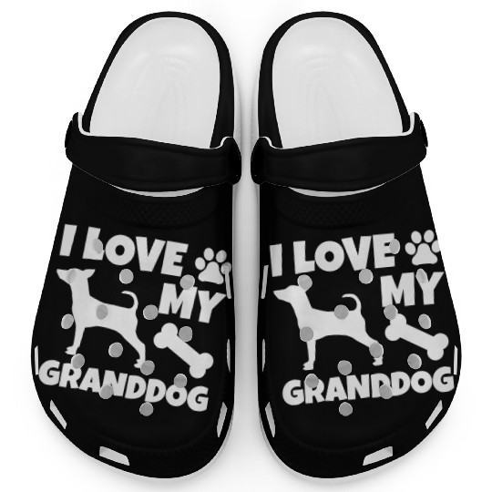 I Love My Granddog Miniature Pinscher Clogs