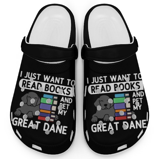 I Just Want To Read Books Great Dane Clogs