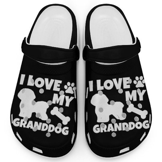 I Love My Granddog Bichon Frise Clogs