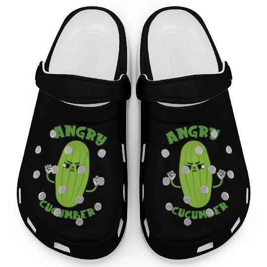 Angry Cucumber Vegetarian Vegetable Veggies Vegan Clogs