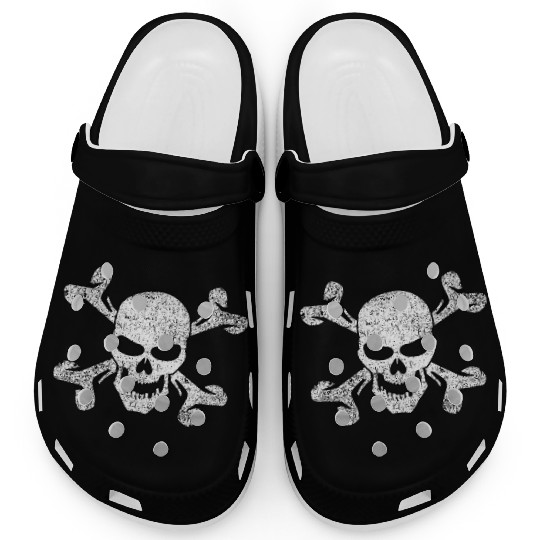 Plain Vintage Skull And Crossbones Clogs