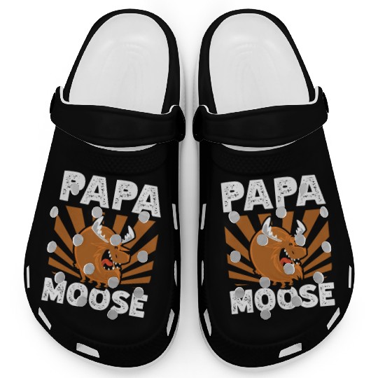 Papa Moose Wildlife Animal Alces Deer Fathers Day Clogs