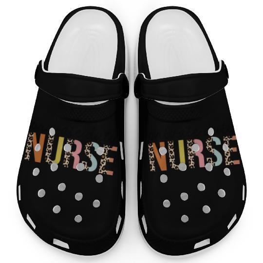 Private-Duty Nurse Leopard Print Registered RN Clogs