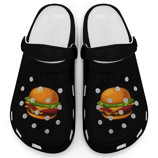 Powered by Burgers - Fast Food Lover - Funny Beef Clogs