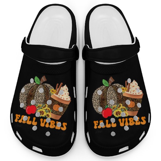 Groovy Fall Vibes Teacher Life Pumpkin Clogs