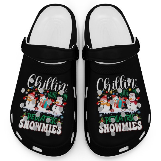 Chillin With My Pediatric Snowmies Christmas Light Clogs