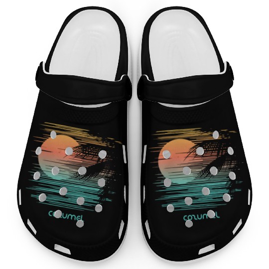 Artistic Cozumel Mexico Palm Tree Vacation Clogs
