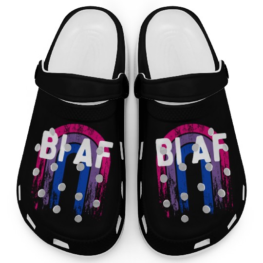 Bi AF Bisexual LGBTQ Bi Pride LGBT Funny Pride Clogs