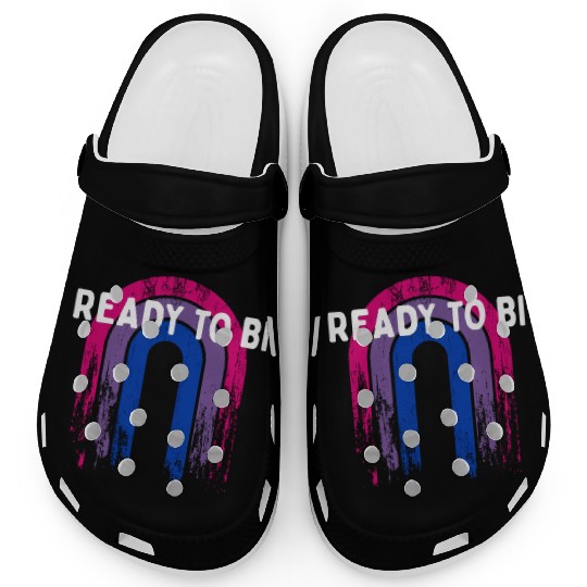 Ready to Bi Bisexual LGBTQ Bi Pride LGBT Funny Clogs