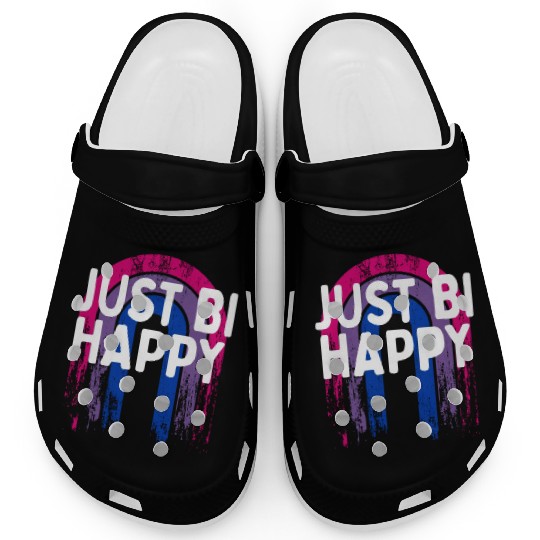 Just Bi Happy Bisexual LGBTQ Bi Pride LGBT Clogs
