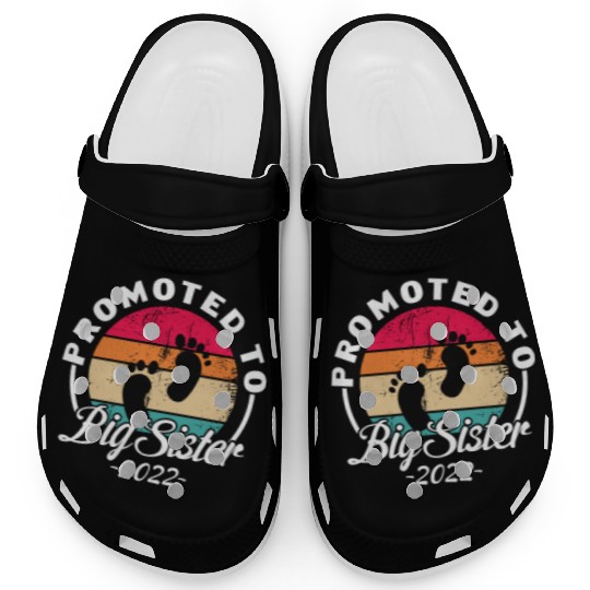Promoted To Big Sister 2022 Retro Vintage Clogs
