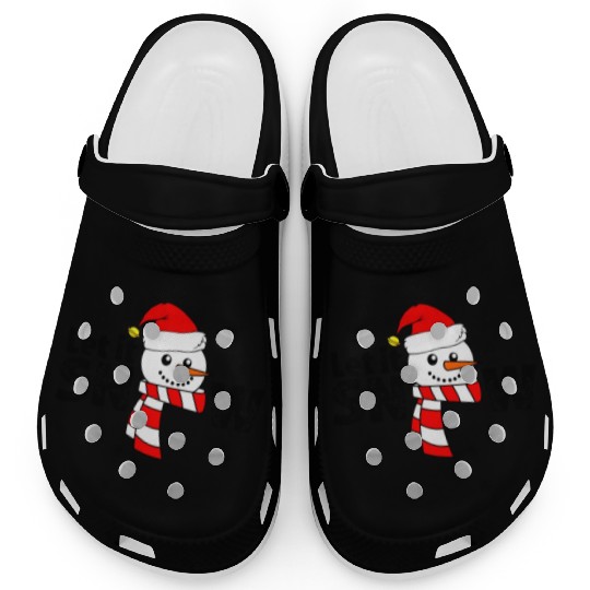 Let It Snow Snowman Snowflake Christmas Holiday Clogs